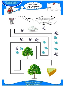 Çocuklar İçin Çizgi Çalışma Sayfaları 